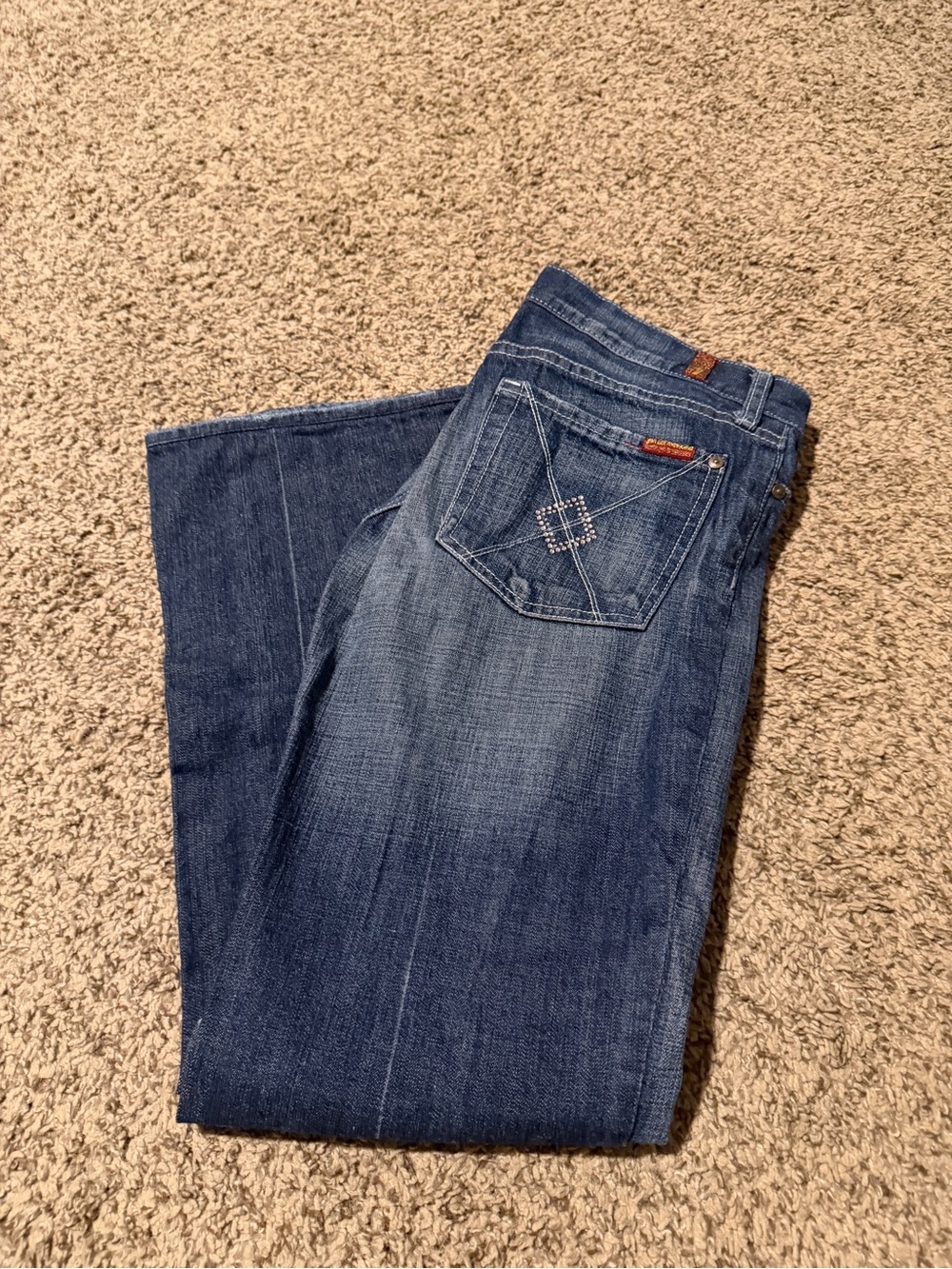 7 For All Mankind Women’s Dark Blue Bootcut Jeans- Size 28